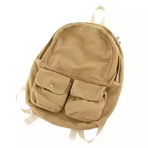 Stylish Canvas Backpack with Dual Front Pockets